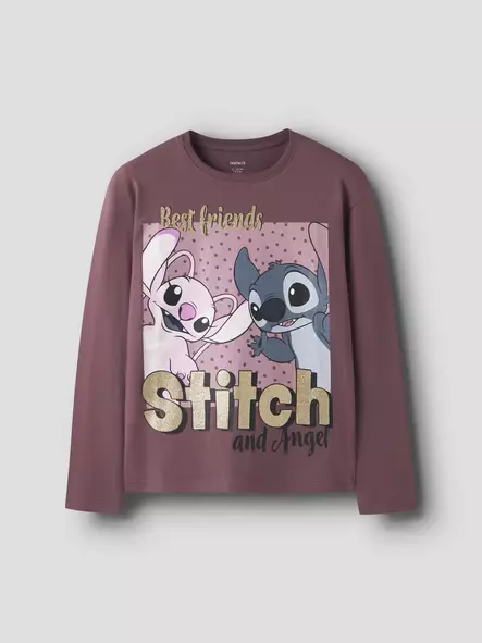 Name it lasten Stitch paita, tumma roosa - Pitkähihaiset paidat - name13263562wg - 1